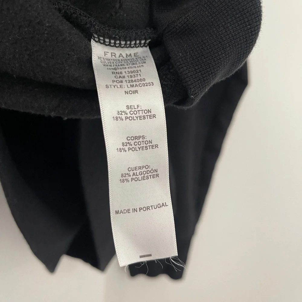 Frame Men’s Mock Neck SweatShirt Hoodie Pullover Sweater size Large Black